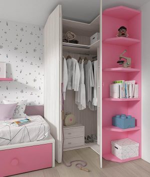 Dormitorio juvenil con cama nido compuesta por un panel lateral Mood 2021