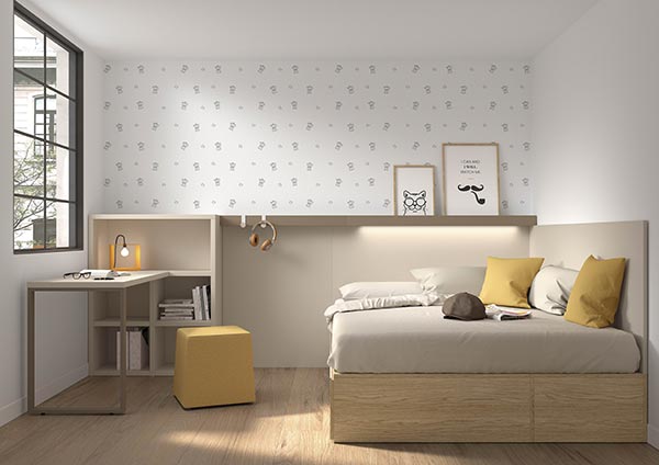 Dormitorio juvenil cama modular block Ros Mood 2021