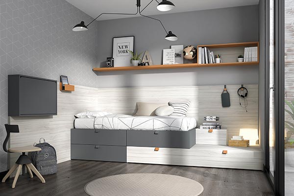 Dormitorio juvenil cama block Ros Mood 2021