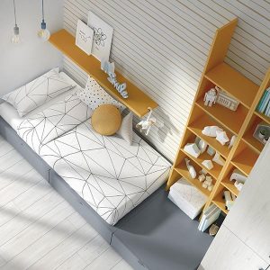 Dormitorio juvenil cama modular cajones en la parte inferior Mood 2021