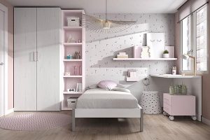 Dormitorio juvenil con cama simple estéticamente perfecta Mood 2021