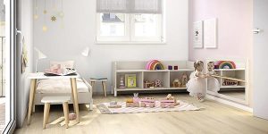 Dormitorio infantil con cama Montessori de 140