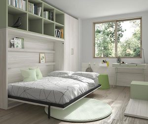 Habitación juvenil cama abatible horizontal Ros