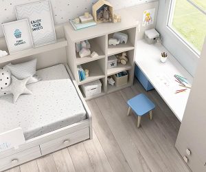 Dormitorio infantil cama nido con colores nórdicos Mood 2021