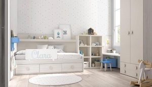 Dormitorio infantil cama nido con colores nórdicos Mood 2021