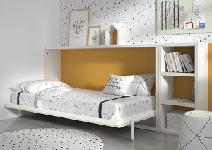 Habitación juvenil con cama abatible con escritorio plegable
