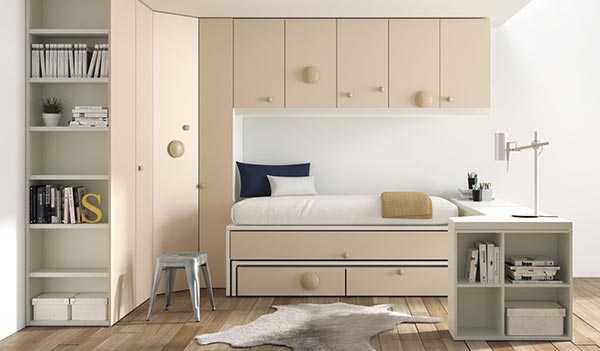 Dormitorio juvenil cama compacta Oslo