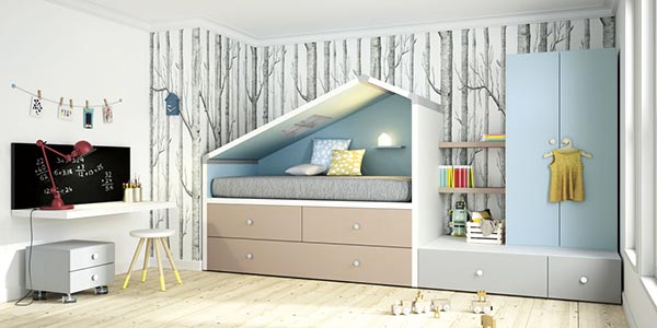 Dormitorio juvenil cama compacta Bremen Cottage